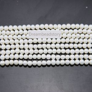 4mm Genuine White Freshwater Pearl Beads, Nearly Round Pearl Spacer Beads For Necklace Bracelet Making (xmz68) 4mm Genuine White Freshwater Pearl Beads, Nearly Round Pearl Spacer Beads For Necklace Bracelet Making (xmz68)