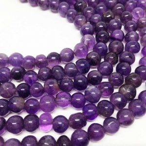 Lot Of 5 Strands 6mm Amethyst Beads, Wholesale Beads, Natural Beads, Semi Precious Stones, 15 1/2" Length, Round Beads, Wholesale Gems Lot Of 5 Strands 6mm Amethyst Beads, Wholesale Beads, Natural Beads, Semi Precious Stones, 15 1/2" Length, Round Beads, Wholesale Gems