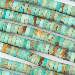 Turquoise Heishi Beads – Chinese Turquoise – Grade Aaa Quality – 2x6mm – Gemstone – 10 Beads Per Order Turquoise Heishi Beads – Chinese Turquoise – Grade Aaa Quality – 2x6mm – Gemstone – 10 Beads Per Order