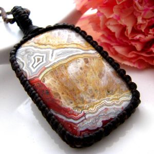 Gift For Her, For Her, Crazy Lace Agate Necklace, Agate Jewelry, Healing Stone, Macrame Necklace, Laguna Lace, Mexican Crazy Lace, Gift For Her, For Her, Crazy Lace Agate Necklace, Agate Jewelry, Healing Stone, Macrame Necklace, Laguna Lace, Mexican Crazy Lace,
