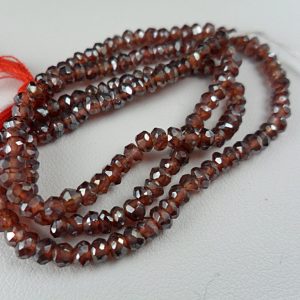 Gemstone Faceted Garnet Rondelles, Titanium Finish Garnet Spacer Bead, Gems Small 3.5x2mm 3 Inch Section, Approx 36 Pieces Gemstone Faceted Garnet Rondelles, Titanium Finish Garnet Spacer Bead, Gems Small 3.5x2mm 3 Inch Section, Approx 36 Pieces