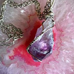 Amethyst Point Necklace Natural Amethyst Jewelry Stone Necklace Protection Necklace Chakra Reiki Wiccan Gyspy Bohemian Boho Wire Wrapped Amethyst Point Necklace Natural Amethyst Jewelry Stone Necklace Protection Necklace Chakra Reiki Wiccan Gyspy Bohemian Boho Wire Wrapped