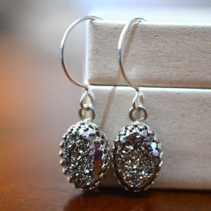 Silver Druzy Earrings, Genuine Druzy Jewelry, Agate Gemstone Drops, Dangly Sterling Silver Earrings, Anniversary Gift For Her, Drusy Jewelry Silver Druzy Earrings, Genuine Druzy Jewelry, Agate Gemstone Drops, Dangly Sterling Silver Earrings, Anniversary Gift For Her, Drusy Jewelry