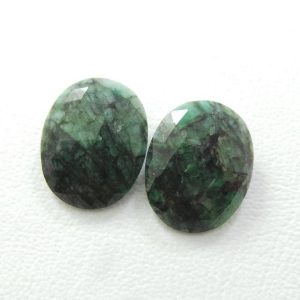 Amazing 2 Pieces Natural Emerald One Side Rose Cut Oval Shape Slice, 22×17.5 Mm, Loose Gemstone Slice, Aaa Grade Quality #1746 Amazing 2 Pieces Natural Emerald One Side Rose Cut Oval Shape Slice, 22×17.5 Mm, Loose Gemstone Slice, Aaa Grade Quality #1746