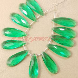 Apatite Green Quartz Faceted Elongated Pear Shape Briolettes, 35 Mm Long Size, 2 Pieces, Loose Gemstone Almond Beads Apatite Green Quartz Faceted Elongated Pear Shape Briolettes, 35 Mm Long Size, 2 Pieces, Loose Gemstone Almond Beads