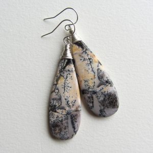 Dendritic Agate Earrings With Sterling Silver Statement Earrings Handmade In The Pacific Northwest Washington State Gifts Smooth Gemstone Dendritic Agate Earrings With Sterling Silver Statement Earrings Handmade In The Pacific Northwest Washington State Gifts Smooth Gemstone