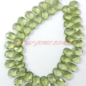 Green Amethyst Quartz Faceted Pear Shape Briolettes, 12×9 Mm Size 7 Inches Strand, Loose Gemstone Almond Beads Green Amethyst Quartz Faceted Pear Shape Briolettes, 12×9 Mm Size 7 Inches Strand, Loose Gemstone Almond Beads