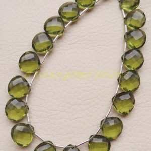 Green Amethyst Quartz Hearts, Green Amethyst Quartz Faceted Heart Shape Briolettes, 18 Mm Size, 5 Pieces, Loose Gemstone Heart Beads Green Amethyst Quartz Hearts, Green Amethyst Quartz Faceted Heart Shape Briolettes, 18 Mm Size, 5 Pieces, Loose Gemstone Heart Beads