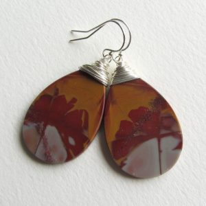 Noreena Jasper Orange And Red Jasper Earrings With Sterling Silver Wire Wrapped In Seattle Gift For Her Made In Pnw Colorful Jewelry Noreena Jasper Orange And Red Jasper Earrings With Sterling Silver Wire Wrapped In Seattle Gift For Her Made In Pnw Colorful Jewelry