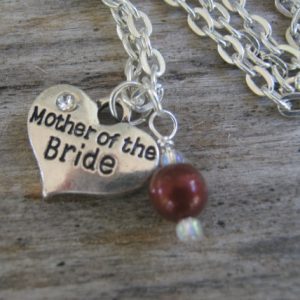 Mother Of The Bride Necklace, Mother Of The Bride Pearl Jewelry, Personalized Wedding Necklace, Heart Bridal Jewelry, Choose Your Color Mother Of The Bride Necklace, Mother Of The Bride Pearl Jewelry, Personalized Wedding Necklace, Heart Bridal Jewelry, Choose Your Color
