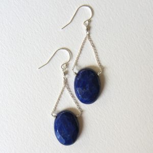 Sale 50% Off – Sale Discount Jewelry Made In Seattle – Navy Blue Lapis Lazuli Faceted Oval Shaped Stone Earrings Wire Wrapped Jewelry Sale 50% Off – Sale Discount Jewelry Made In Seattle – Navy Blue Lapis Lazuli Faceted Oval Shaped Stone Earrings Wire Wrapped Jewelry
