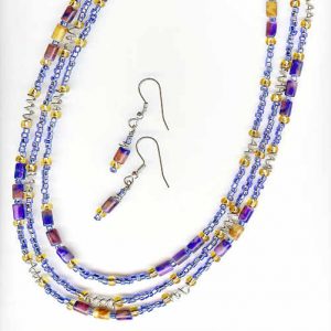 Blue and Gold Necklace Jewelry Idea