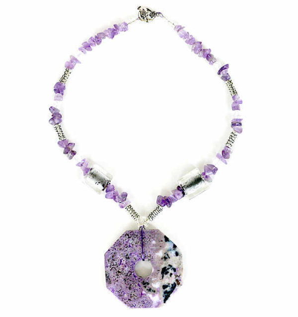 Purple Crazy Lace Agate Pendant Necklace Project