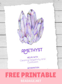 Amethyst Free Printable Gemstone Properties Card #gemstones #crystals