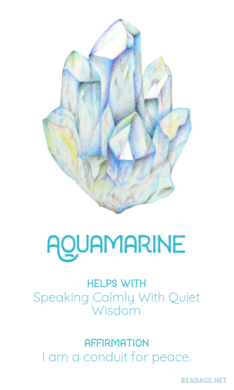 Aquamarine Printable Gemstone Properties Cards #gemstones #crystals