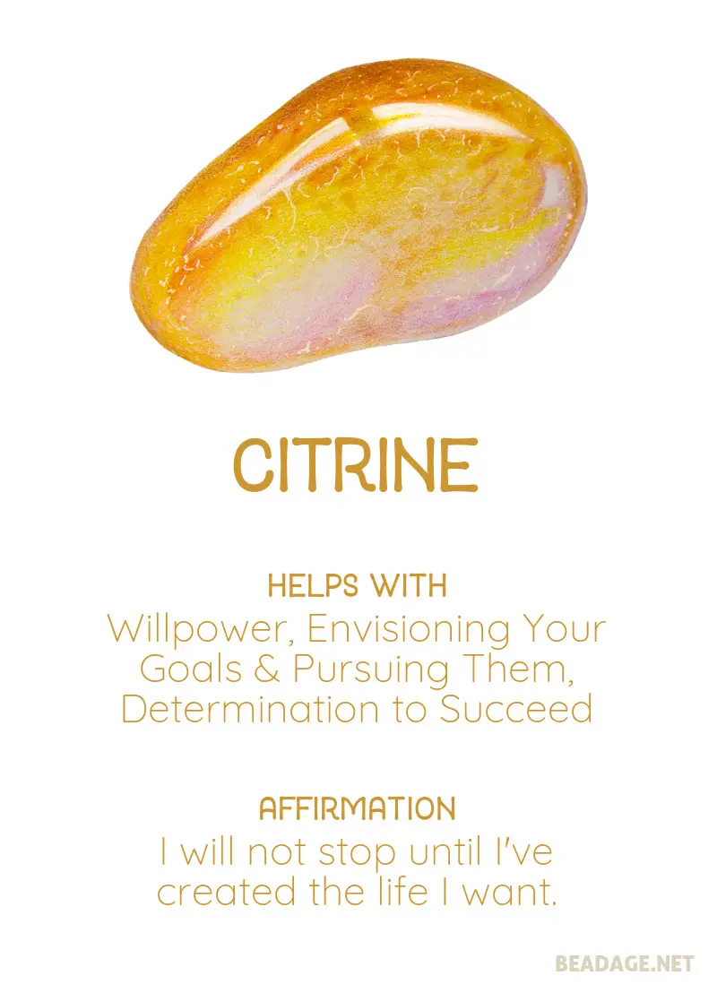 Citrine Printable Gemstone Properties Cards #gemstones #crystals