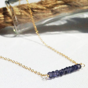 Shop Iolite Necklaces! Iolite Necklace, Gold Iolite Necklace, September Birthstone, 14k Gold Filled | Natural genuine Iolite necklaces. Buy crystal jewelry, handmade handcrafted artisan jewelry for women.  Unique handmade gift ideas. #jewelry #beadednecklaces #beadedjewelry #gift #shopping #handmadejewelry #fashion #style #product #necklaces #affiliate #ad