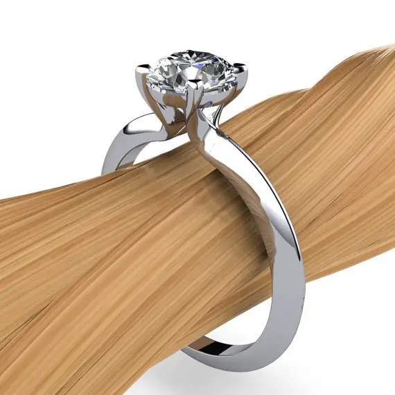 Platinum Diamond Engagement Ring, 1-carat Solitaire Vs2, Triangle Band