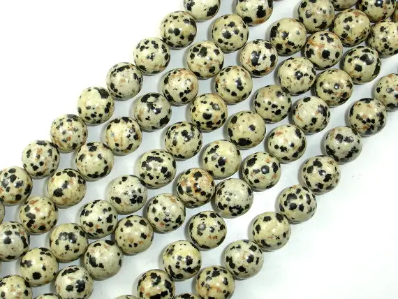 Dalmation Jasper Beads, Round, 10mm, 15 Inch, Full Strand, Approx. 37 Beads, Hole 1 Mm (204054004)