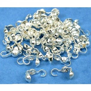 1 X 50 Bead Tips Clamshell Silver Plated Bead Stringing Parts | Shop jewelry making and beading supplies, tools & findings for DIY jewelry making and crafts. #jewelrymaking #diyjewelry #jewelrycrafts #jewelrysupplies #beading #affiliate #ad