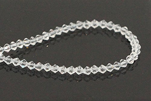 2 Strands Top Quality Czech Bicone Crystal Glass Beads 4mm Crystal Clear #5301/5328 Alternatives For Swarovski Preciosa Beads (~230-240pcs Beads) Ccb401