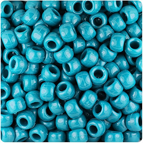 Beadtin Dark Teal Opaque 9mm Barrel Pony Beads (500pc)