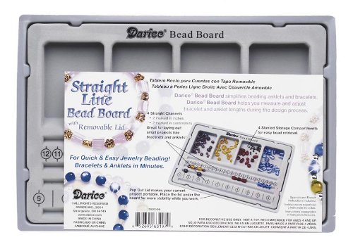 Darice 10-1/2-inch By 7-inch Flocked Bead Board With Lid