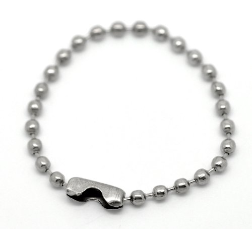 Housweety 100pcs Silver Tone Connector Clasp Ball Chains Keychain
