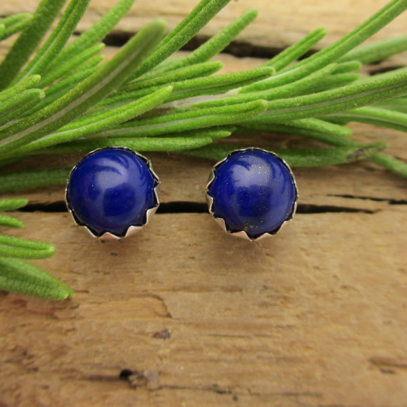 Lapis Lazuli Earrings: 14k Rose, White, Or Yellow Gold | Sterling Silver | Royal Blue Stud Earrings | Made In Oregon