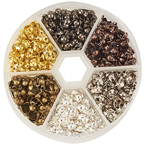Pandahall 1 Box 8x4mm 6 Color Iron Bead Tips Nickel Free