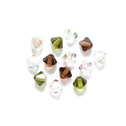 Preciosa 144-piece Czech Crystal Bicone Beads Set, 5 By 5mm, Mix Vintage Rose