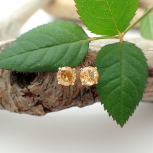 Shop Yellow Sapphire Jewelry! Montana Sapphire Earrings in Gold with Genuine Gems, 5.5mm | Natural genuine Yellow Sapphire jewelry. Buy crystal jewelry, handmade handcrafted artisan jewelry for women.  Unique handmade gift ideas. #jewelry #beadedjewelry #beadedjewelry #gift #shopping #handmadejewelry #fashion #style #product #jewelry #affiliate #ad