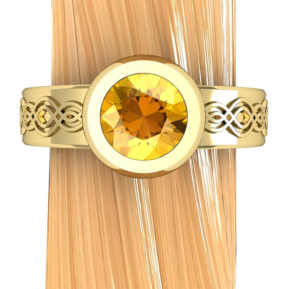 Montana Yellow Sapphire Ring, Low Profile Engagement Ring In Yellow Gold, White Gold Or Platinum