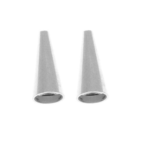 Silver Plated Beading Cone / Strand Reducer 12.5x5.5mm (2 Pieces)