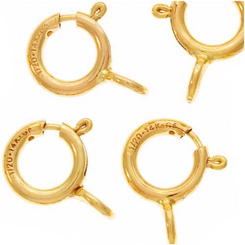 14k Gold-filled Spring Ring Round Clasps Closed Ring 5mm (25)