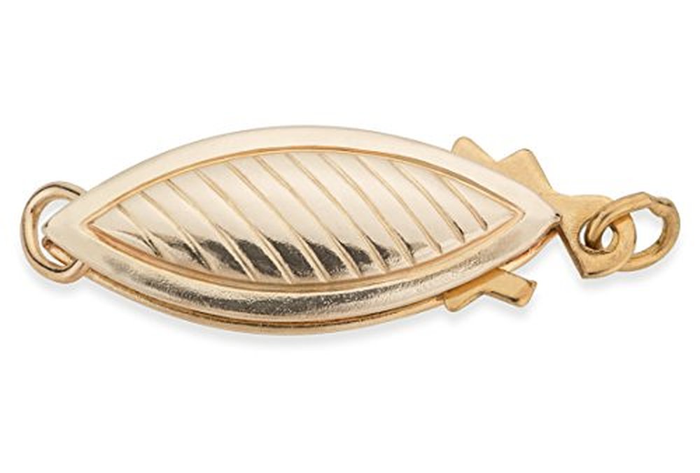 14kt Gold Filled Single Strand Oval Corrugated Fish Hook Clasps 6x17 Mm