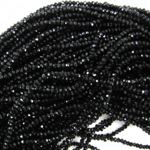 2x3mm faceted crystal rondelle beads 14.5″ black jet | Shop jewelry making and beading supplies, tools & findings for DIY jewelry making and crafts. #jewelrymaking #diyjewelry #jewelrycrafts #jewelrysupplies #beading #affiliate #ad
