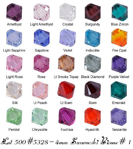 4mm Swarovski Bicone Crystal Beads