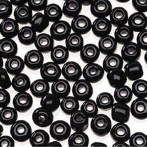 6/0 Glass “E” Beads, Black, 20 Gram Pkg | Shop jewelry making and beading supplies, tools & findings for DIY jewelry making and crafts. #jewelrymaking #diyjewelry #jewelrycrafts #jewelrysupplies #beading #affiliate #ad