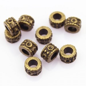 Antique Brass Bronze Vintage Style Round Bead Spacer with Large Hole | Shop jewelry making and beading supplies, tools & findings for DIY jewelry making and crafts. #jewelrymaking #diyjewelry #jewelrycrafts #jewelrysupplies #beading #affiliate #ad