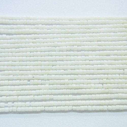 Bamboo Coral White Heishi 15''l Strand Natural Beads