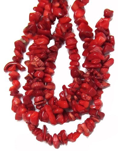 Bead Collection 40289 Coral Chips Red Beads, 26-inch