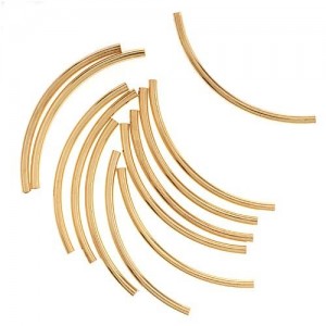 Beadaholique 2mm by 38mm 12-Piece 22K Gold Plated Curved Noodle Tube Beads | Shop jewelry making and beading supplies, tools & findings for DIY jewelry making and crafts. #jewelrymaking #diyjewelry #jewelrycrafts #jewelrysupplies #beading #affiliate #ad