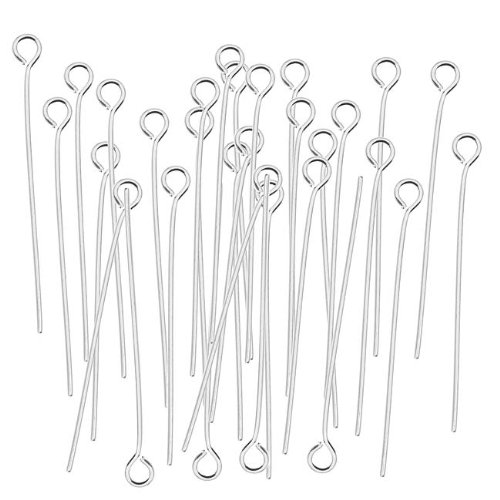 Beadaholique 50-piece Open Eye Pins, 2-inch, Silver Plated