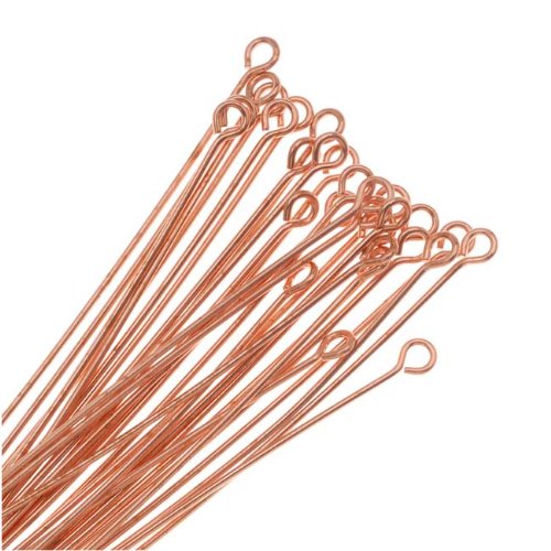 Beadaholique 50-piece Real Open Eye Pins, 22-gauge, 2-inch, Copper