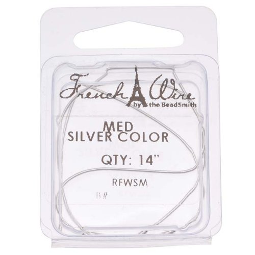 Beadaholique Medium French Wire Bullion, 14-inch, Silver