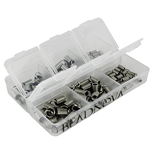 Beadnova Nickle Plated Leather Cord Spring Coil Ends Caps Jewelry Findings Accessories For Bracelet Necklace Jewelry Making 100 Pcs Set