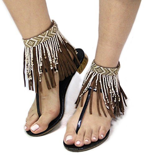Bohemian Style Seed Bead Fringe Ankle Accessory