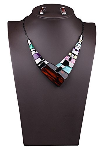 Btime Women Multiple Splice Alloy Resin Necklace