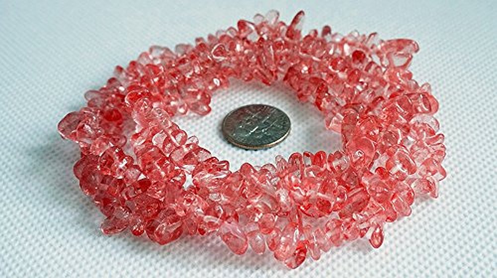 Cherry Quartz 4-10mm Gemstone Nugget Chip Loose Beads 34" Full Strand Birthstone